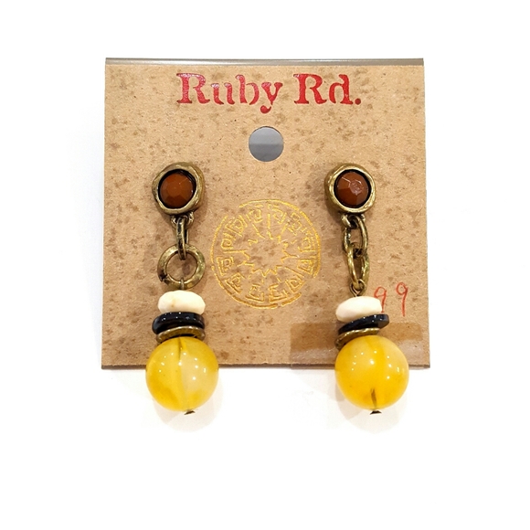 Ruby Rd. Jewelry - NWT Ruby Rd. Dangle Yellow Brown Beaded Earrings Ruby Rd. Jewelry - NWT Ruby Rd. Dangle Yellow Brown Beaded Earrings